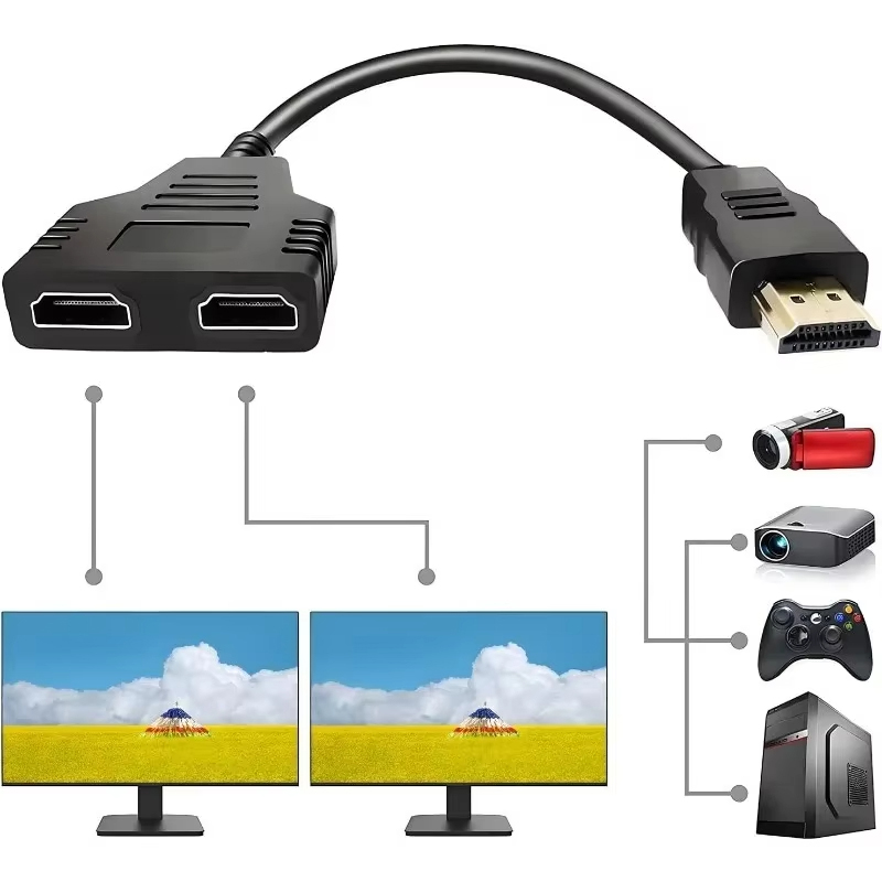 Home Cinema With Projector - Двойной HDMI-совместимый сплиттер-кабель с 1 штекером