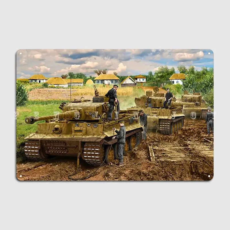 Home Cinema Logo - Металлический плакат Panzer Tiger Stop с