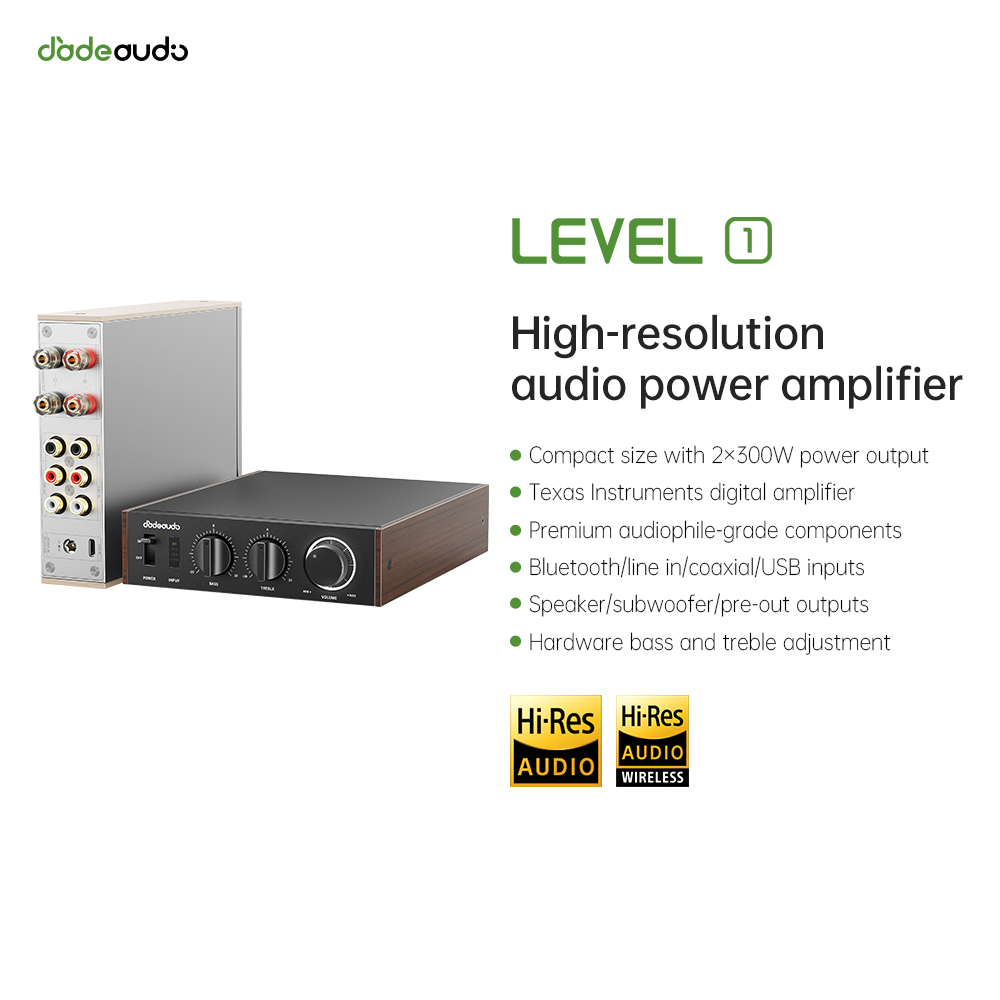 Genius Home Cinema - Настольный Hi-Fi Bluetooth-усилитель JadeAudio Level 1