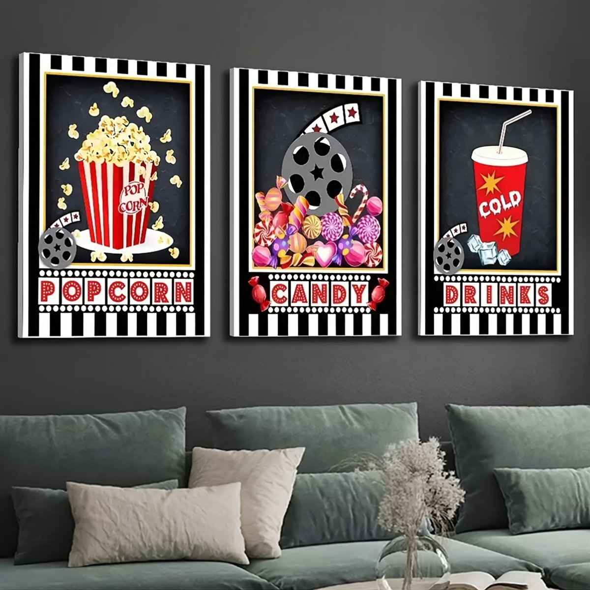 3 шт. безрамный настенный деко – обзор и цена Home Cinema Logo
