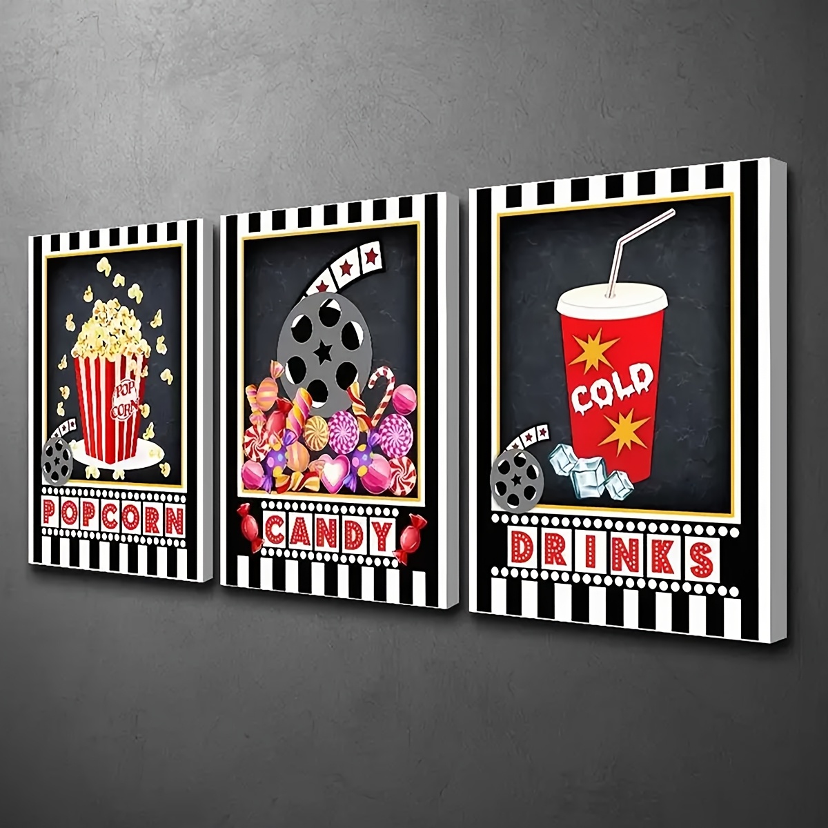 3 шт. безрамный настенный деко – обзор и цена Home Cinema Logo